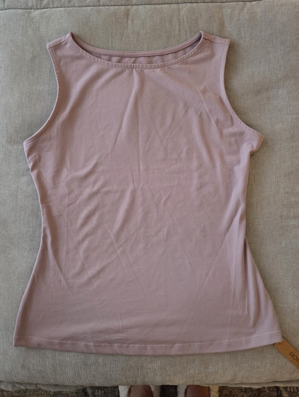 Women's Sleeveless Crewneck Tank Top - Blush Pink